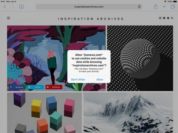 Ostrzeżenie o plikach cookie Safari na iOS 12