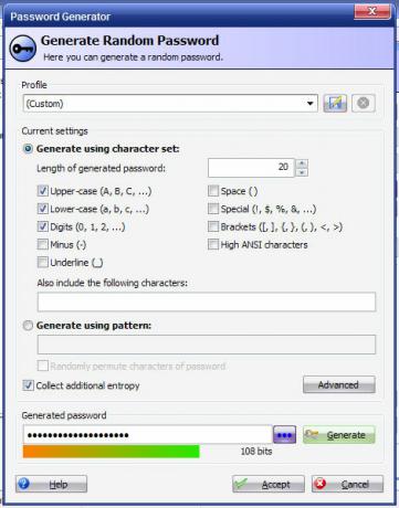 keepass generuje