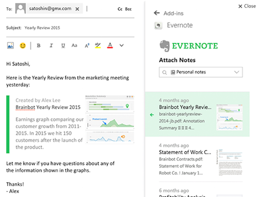 Evernote Outlook