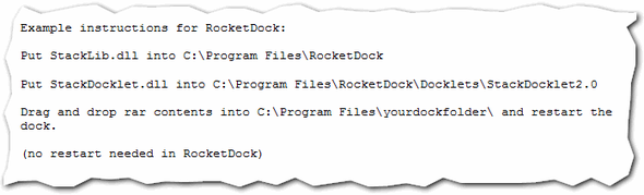 RocketDock + Stacks Docklet: Nie tylko stacja dokująca, ale kompletne rozwiązanie do organizacji komputerów stacjonarnych [Windows] Instrukcja instalacji stosów Docklet V 2
