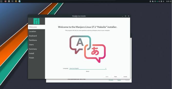 uruchomienie manjaro Linux Distro