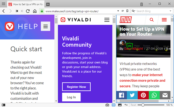 Wskazówki dotyczące przeglądarki Vivaldi - użyj podzielonego widoku z kafelkami kart