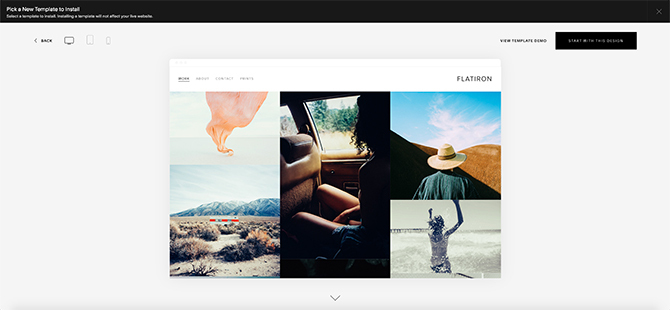 Najlepsze szablony Squarespace Flatiron