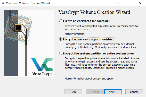 VeraCrypt Encrypt Partition or Drive