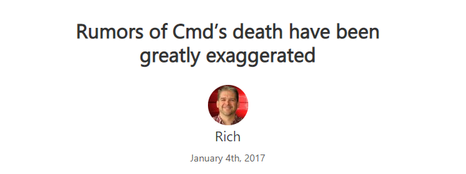 Blog Microsoft zapewniający, że CMD nie jest martwy.