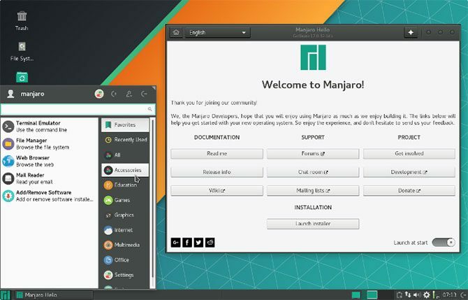 To zrzut ekranu z Manjaro Linux