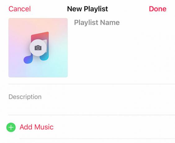 Utwórz nową listę odtwarzania Apple Music iOS