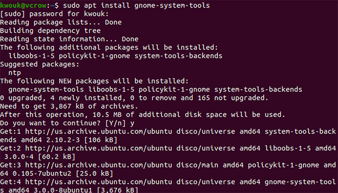 Instalowanie gnome-system-tools na Ubuntu