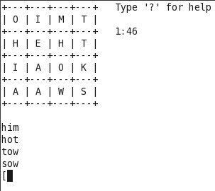 Graj w gry Inside your Linux Terminal boggle