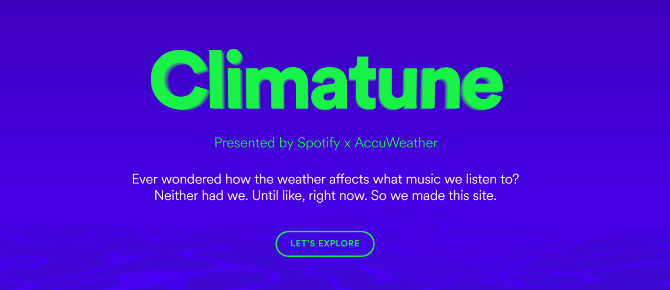 Spotify teraz pokazuje muzykę według Weather climatune spotify accuweather lista odtwarzania muzyki