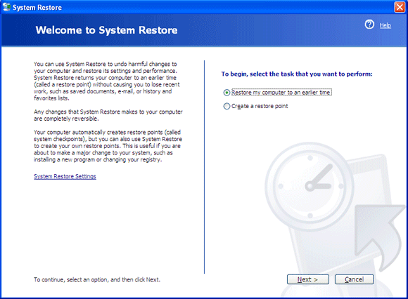 przywracanie systemu Windows