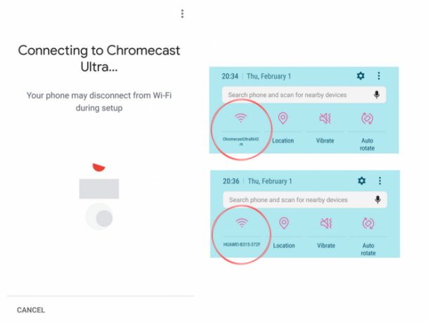 połączenie chromecast