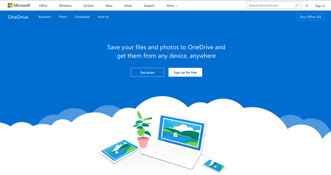Zrzut ekranu OneDrive