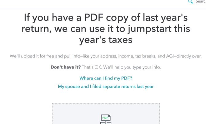 Przewodnik turbotax - Prześlij plik PDF, aby wstępnie wypełnić pola TurboTax