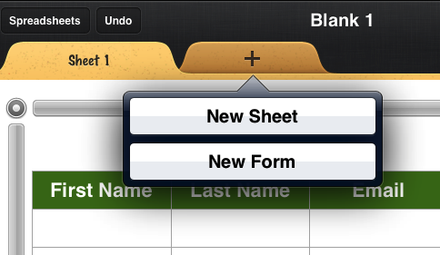 Jak stworzyć fajnie wyglądający formularz w Numbers '09 [iOS] nowy formularz 1