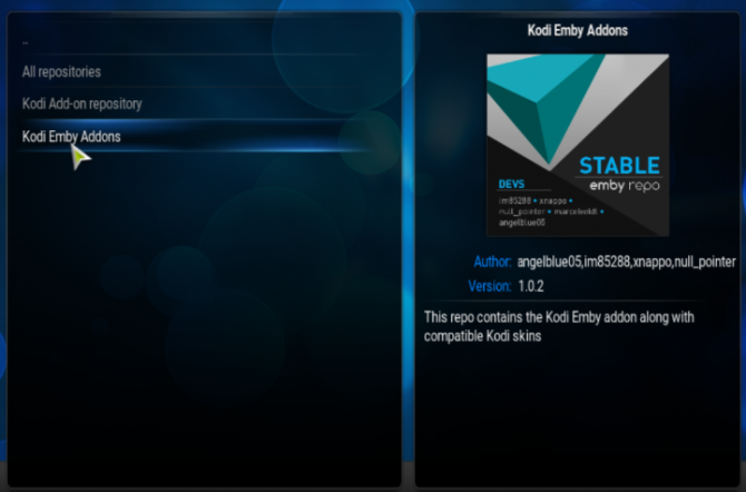 kodi emby addons do synchronizacji kodi