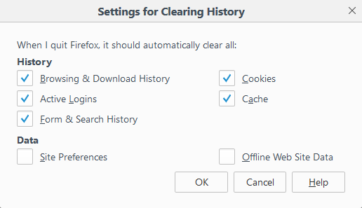 firefox wyczyść historię