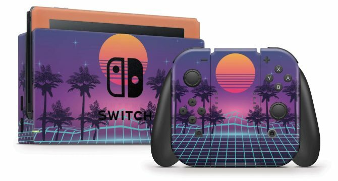 Skórka StickyBunny na konsoli i kontrolerze Nintendo Switch