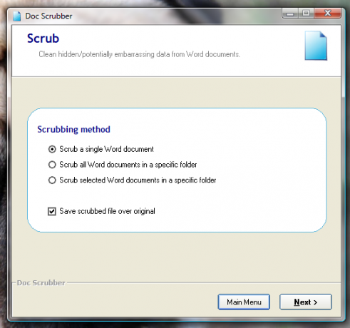 Jak szorować metadane z dokumentów programu Word Opcje Windows scrubber docscrubber