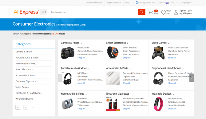 AliExpress internetowy rynek