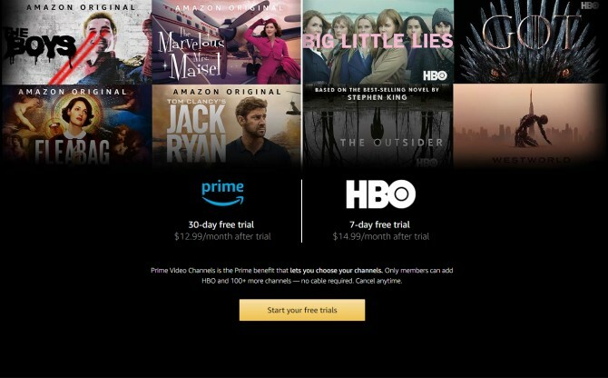 Bezpłatna wersja próbna Amazon Prime HBO