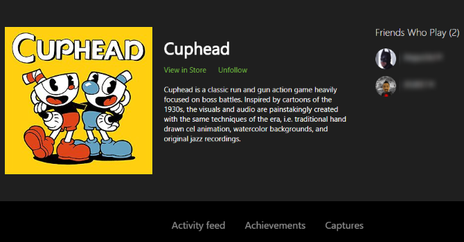 Jak wyświetlić listę każdej gry Xbox, którą posiadasz Cuphead Xbox Game Page