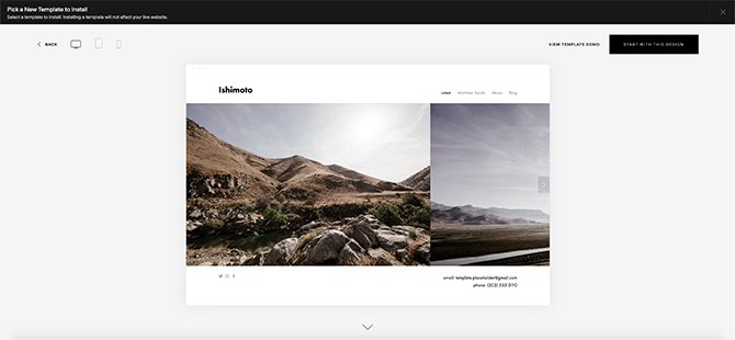 Najlepsze szablony Squarespace Ishimoto