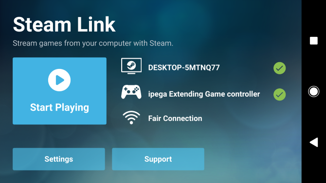 Połącz się z komputerem za pomocą Steam Link Android