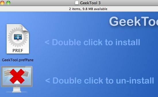 GeekTool - Wyświetl informacje o systemie na komputerze Mac w instalacji GeekTool 3 w stylu 01a