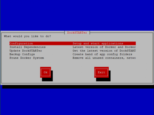 Konfiguracja ekranu terminalu instalacyjnego DockSTARTer