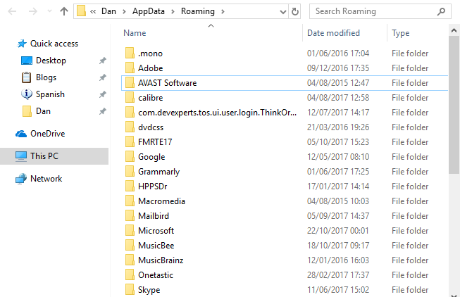 Windows AppData Folder