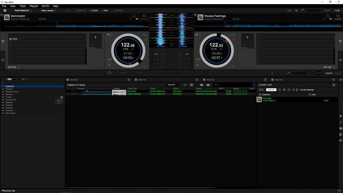 zrzut ekranu interfejsu rekordbox