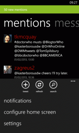 Aplikacja Twitter Windows Phone