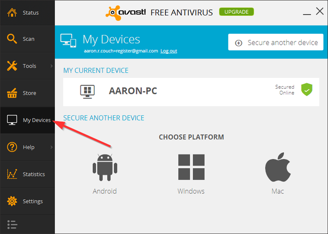 Avast - Moje urządzenia