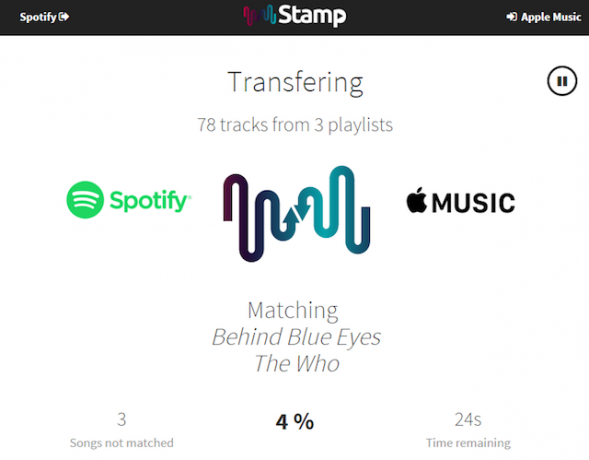 Importuj-Spotify-listy odtwarzania-do-Apple-Music-Stamp-przesyłanie