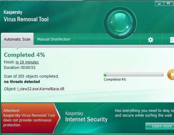 Sprawdź swój komputer szybko i za darmo za pomocą skanera Kaspersky Virus Removal Tool scanner5