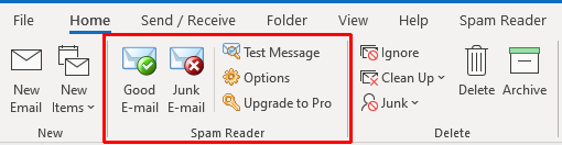 filtr spamu Outlook Spam Reader