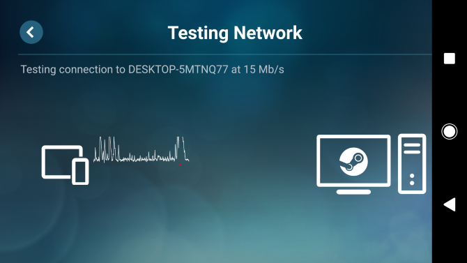 Test sieci w Steam Link na Androida