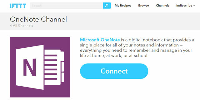 Połącz OneNote z IFTTT