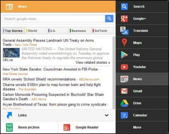 Czarne menu: dostęp do wszystkich usług Google w ramach jednego menu [Chrome] Wiadomości