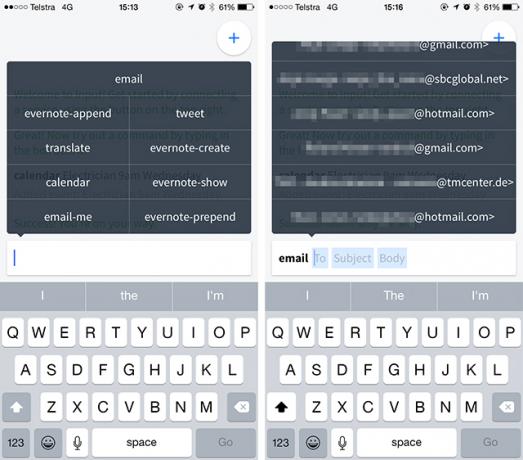 Dane wejściowe to iPhone Command Line dla Evernote, Gmaila i wielu innych poleceń 1