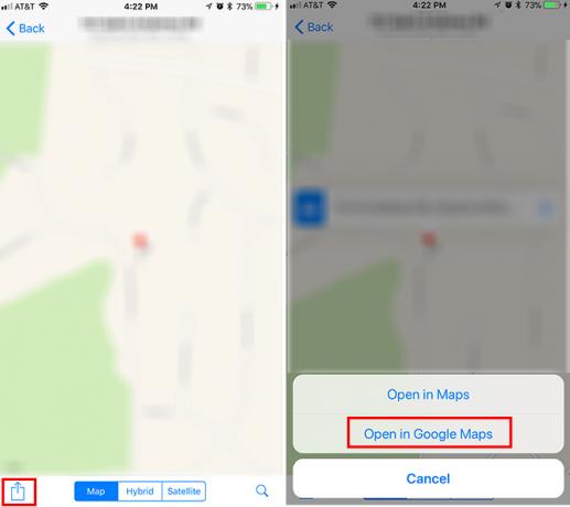 Jak zawsze otwierać wskazówki dojazdu w Mapach Google na iOS WhatsApp