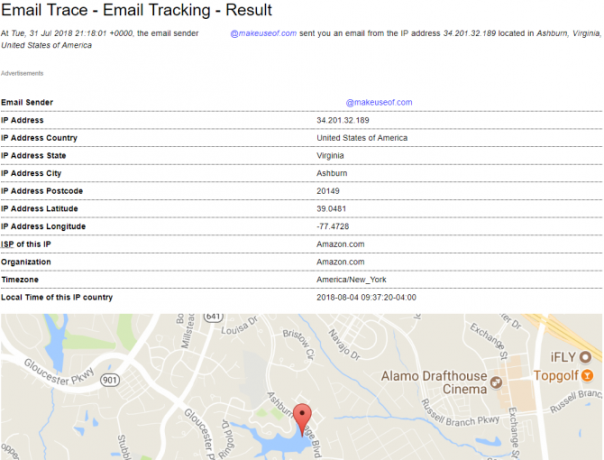 Analiza nagłówka wiadomości e-mail ip tracer