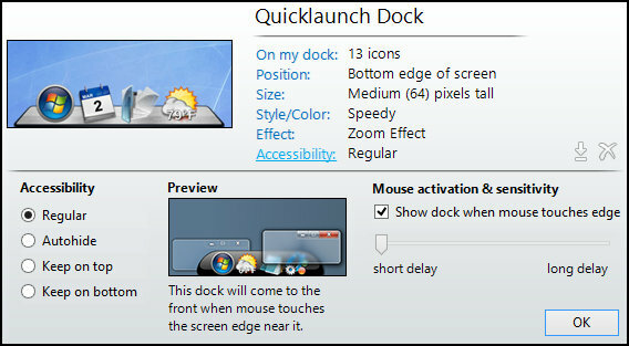 ObjectDock: Szybko dostosuj pulpit i zwiększ jego funkcjonalność [Windows] ObjectDock Ustawienia Dostęp do domu