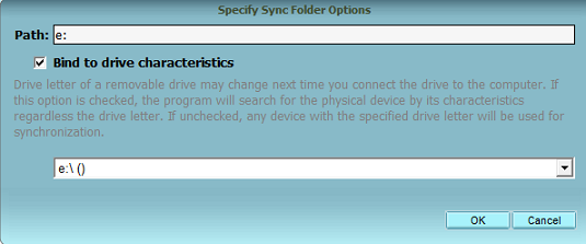 synchronizuj foldery z dyskiem USB