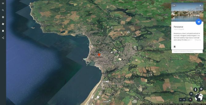 Google Earth właśnie otrzymał ogromną globalną aktualizację Google Earth Penzance