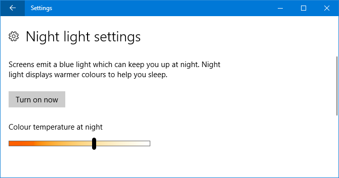 światło nocne systemu Windows 10