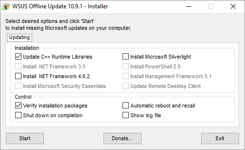 Windows Update nie będzie działał w Windows 7 i 8.1 na nowym sprzęcie WSUS Offline UpdateInstaller