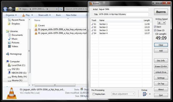 Burrrn - bezpłatne narzędzie do nagrywania płyt audio CD z FLAC, OGG i MP3 i więcej