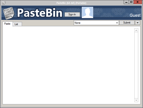 Pastebin pulpit dla Windows